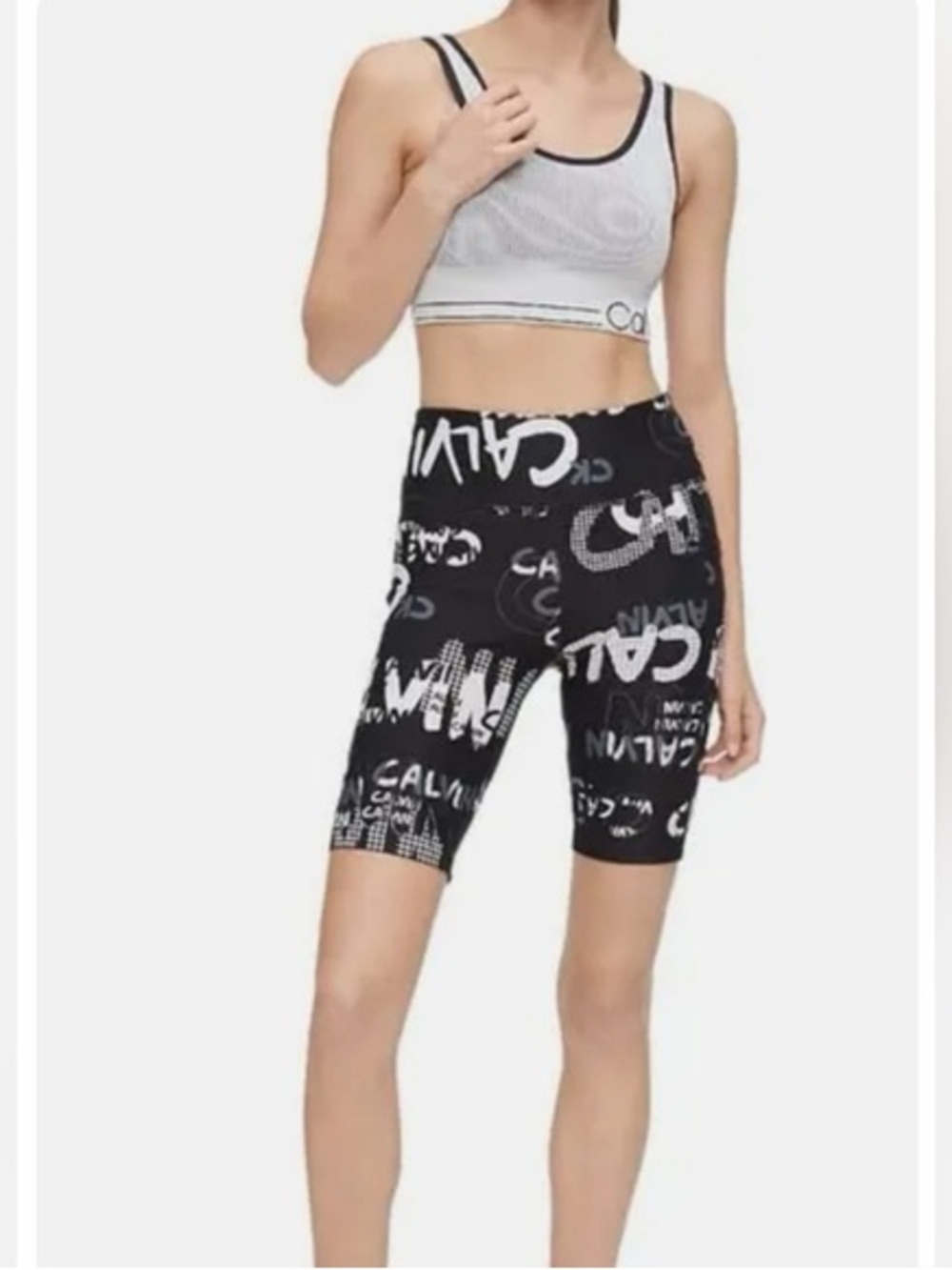 Calvin Klein Black & White Logo Bike Shorts